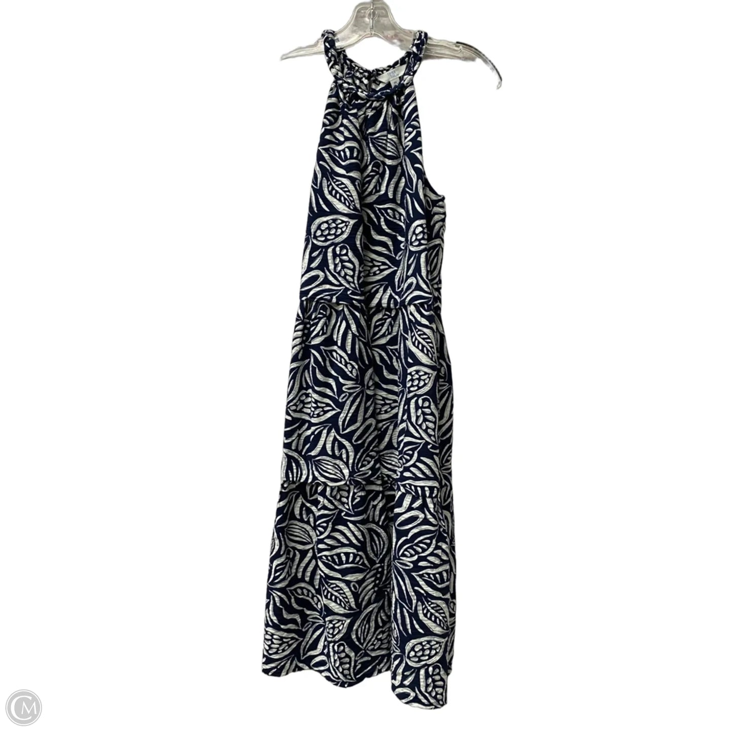 Dress Casual Midi By Time And Tru In Blue & White, Size: Xs