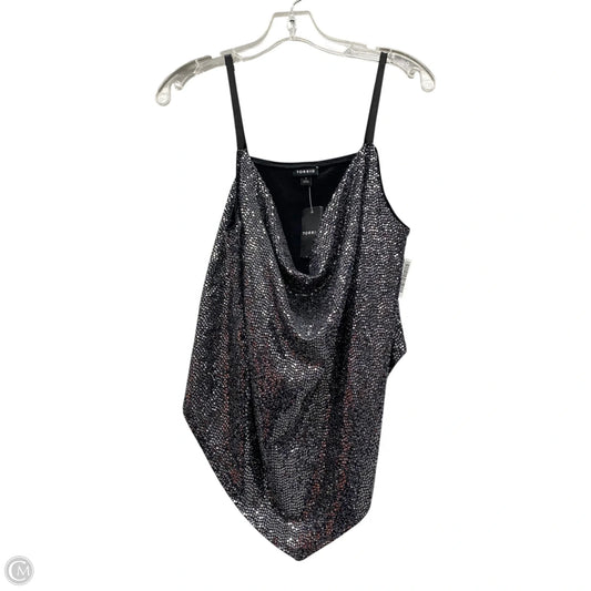 Top Sleeveless By Torrid In Black & Silver, Size: 1x