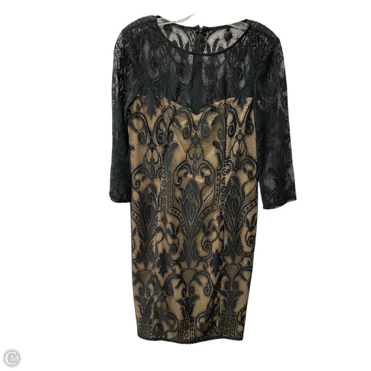 Dress Casual Short By Adrianna Papell In Black & Tan, Size: M