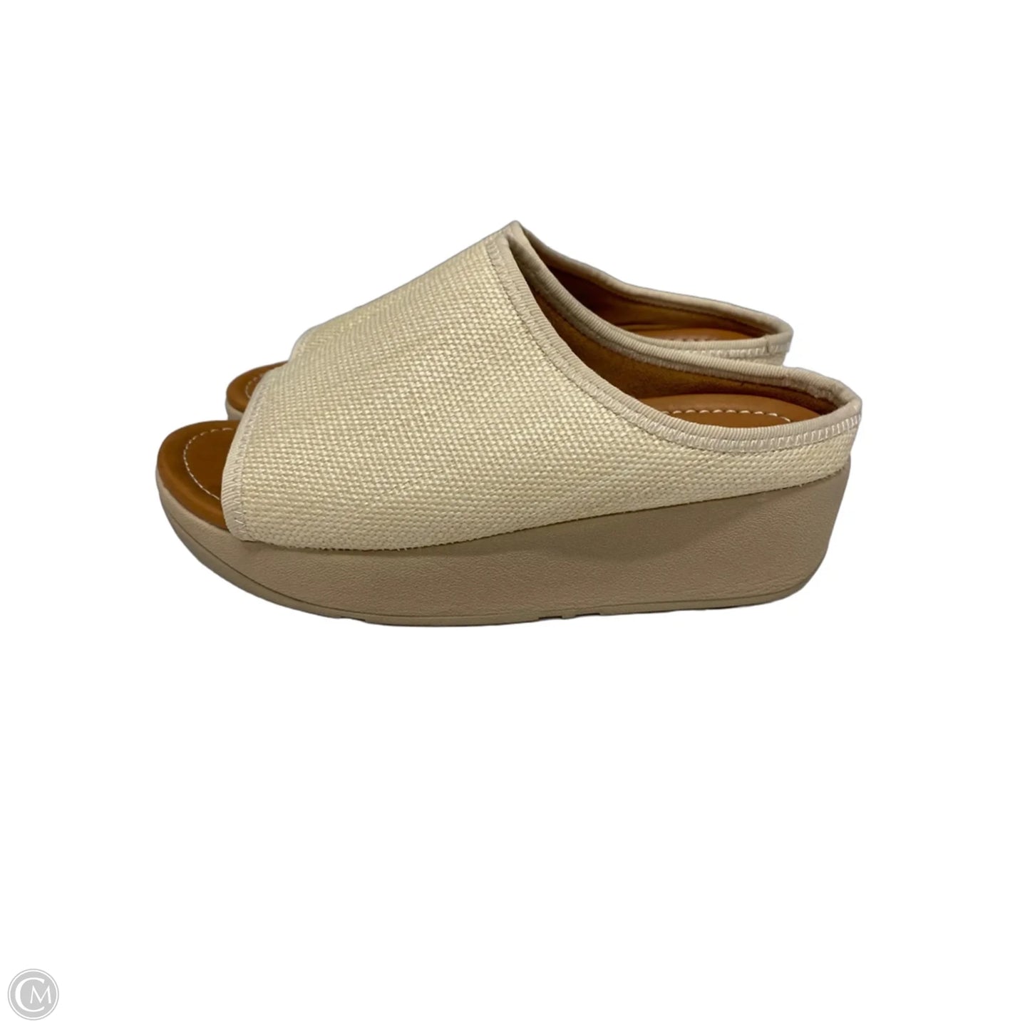 Sandals Heels Wedge By Fitflop In Cream, Size: 7