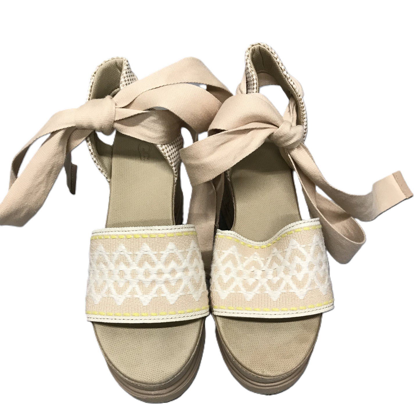 Beige Sandals Heels Wedge By Ugg, Size: 7