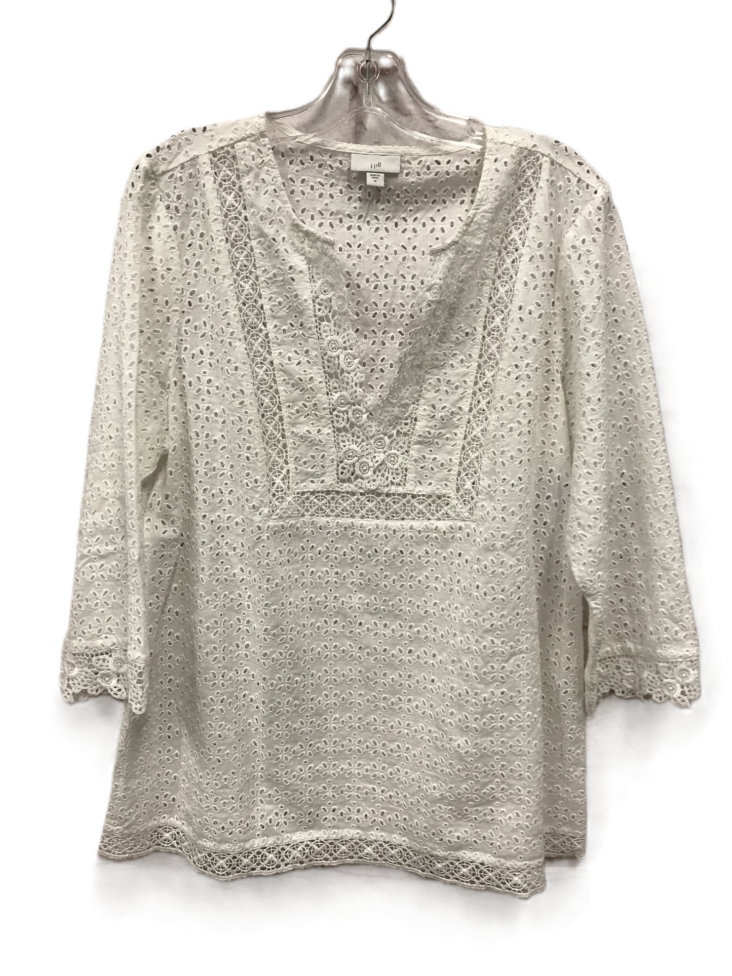 White Top Long Sleeve By J. Jill, Size: M