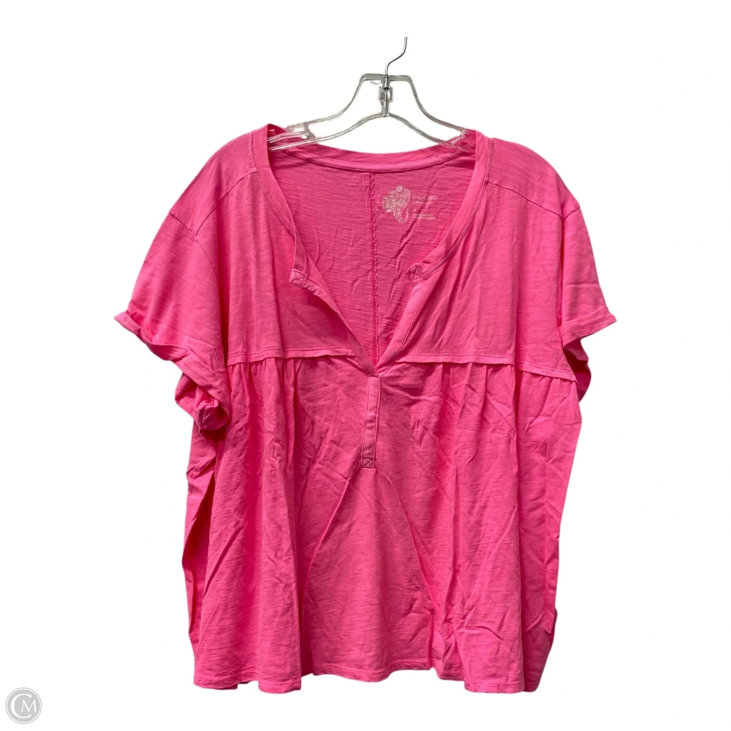 Top Short Sleeve By Pilcro In Pink, Size: 1x