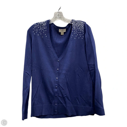 Sweater Cardigan By Loft In Navy, Size: L