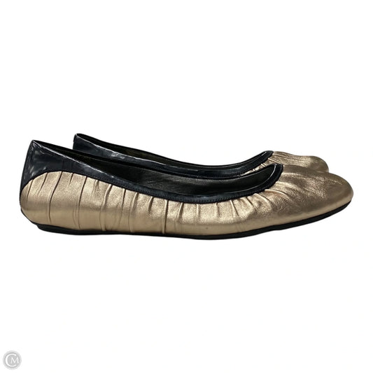 Shoes Flats By Cole Haan In Black & Gold, Size: 10