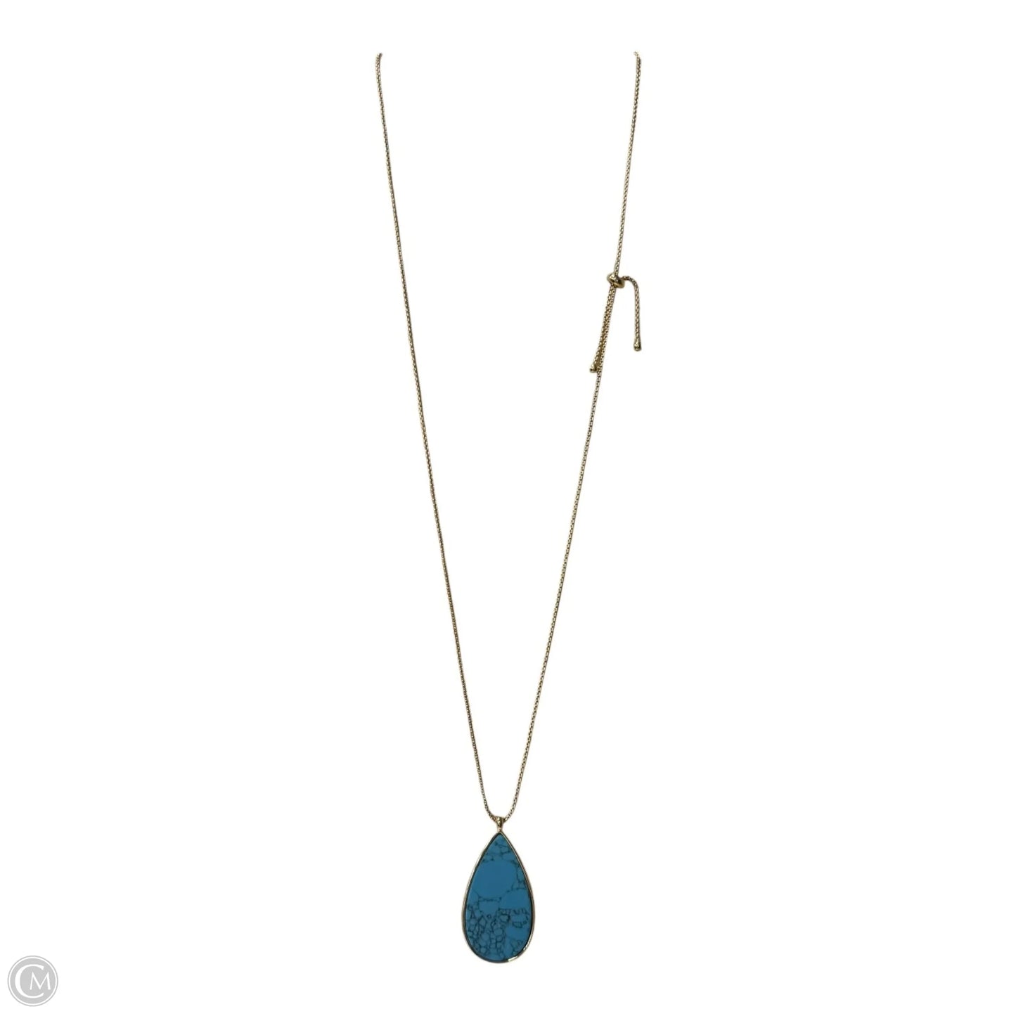 Necklace Pendant By gold blue