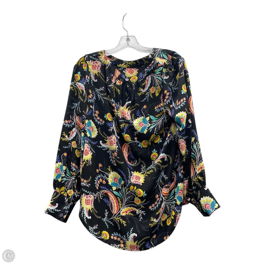 Top Long Sleeve By Loft In Black & Yellow, Size: S