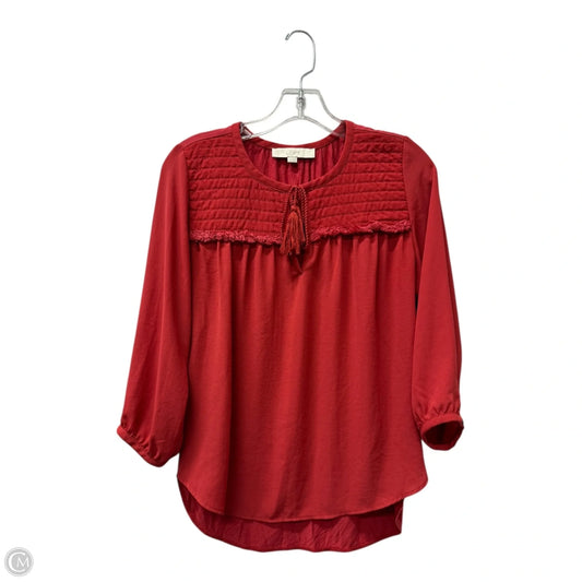 Top Long Sleeve By Loft In Red, Size: Xs