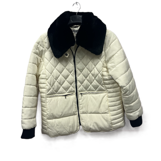 Coat Puffer & Quilted By Pasaage In Cream, Size: M