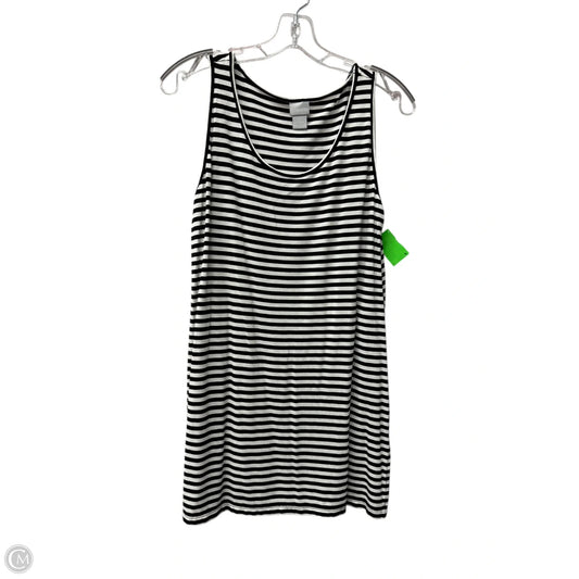 Top Sleeveless By Chicos In Black & White, Size: M