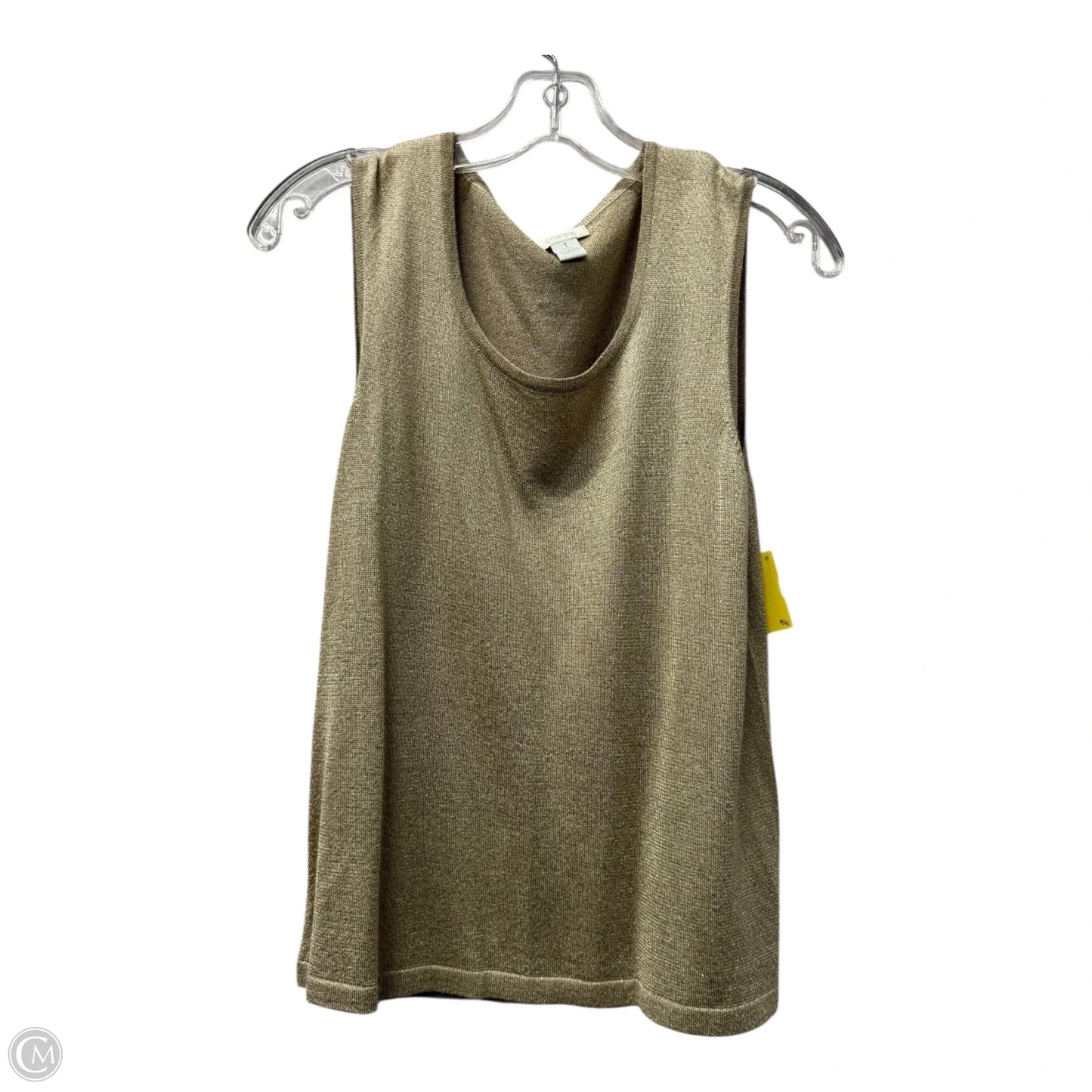 Top Sleeveless By Chicos In Gold, Size: M