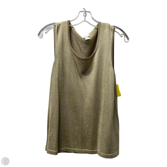 Top Sleeveless By Chicos In Gold, Size: M