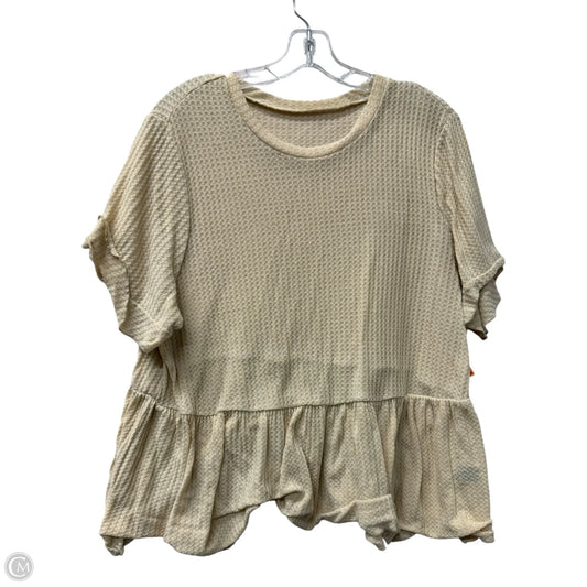 Top Short Sleeve By Shein In Tan, Size: 2x