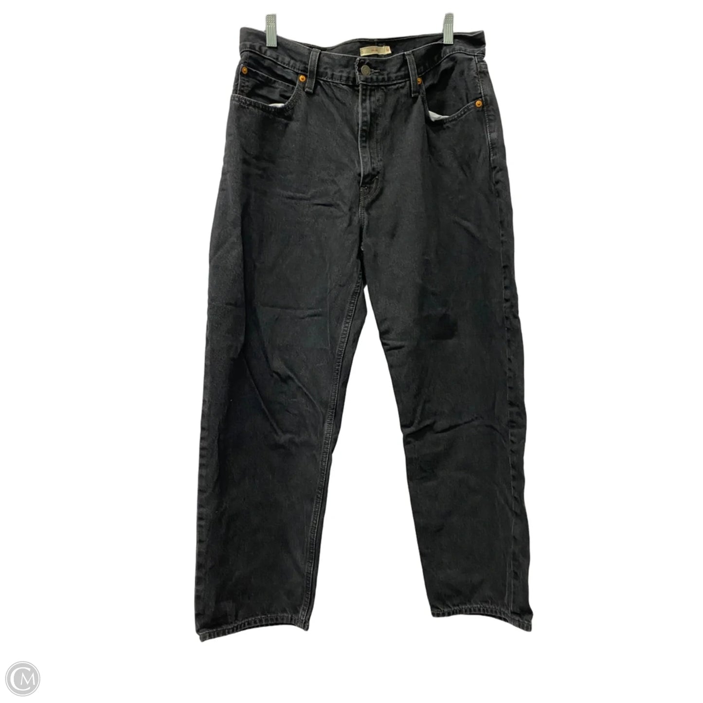 Jeans Wide Leg By Levis In Black Denim, Size: 12