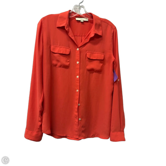 Top Long Sleeve By Loft In Orange, Size: S