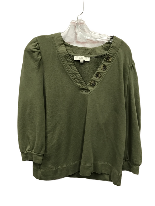 Green Top Long Sleeve By Loft, Size: M