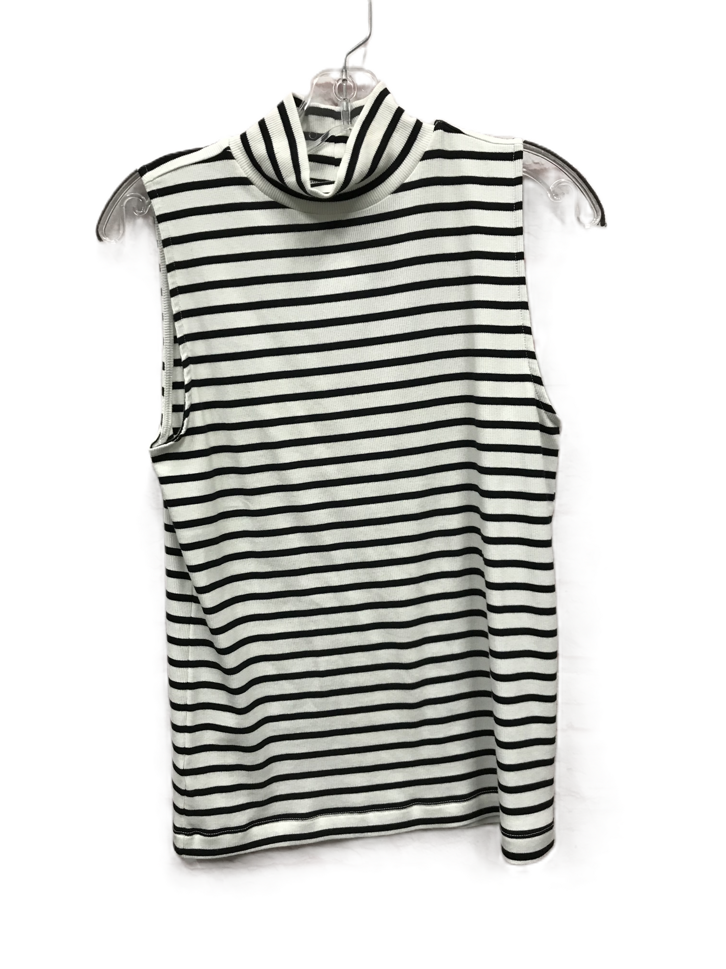 Black & White Top Sleeveless By Loft, Size: L