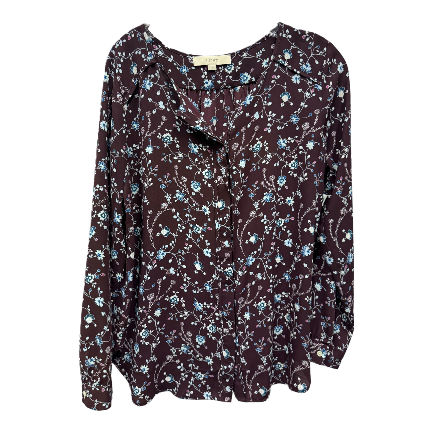 Purple Top Long Sleeve By Loft, Size: M