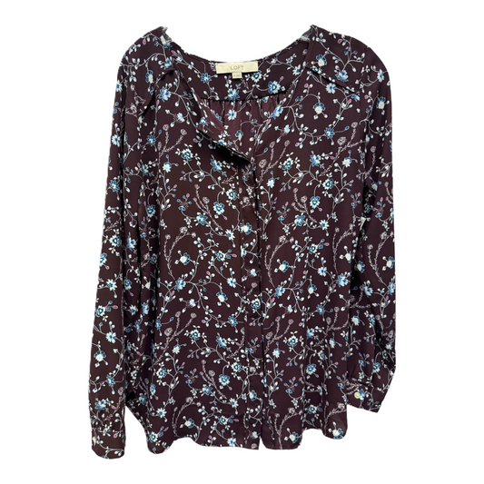 Purple Top Long Sleeve By Loft, Size: M