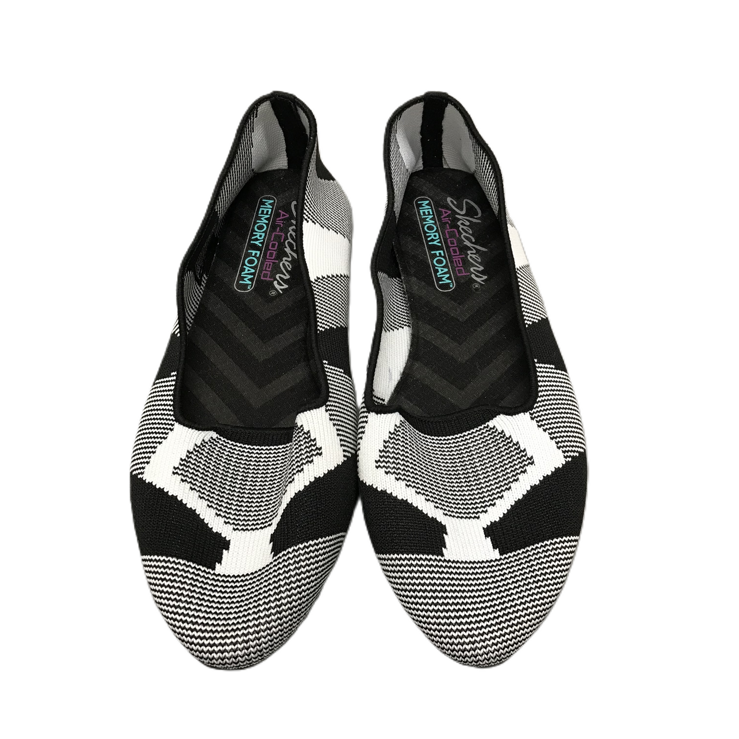 Black & White Shoes Flats By Skechers, Size: 6