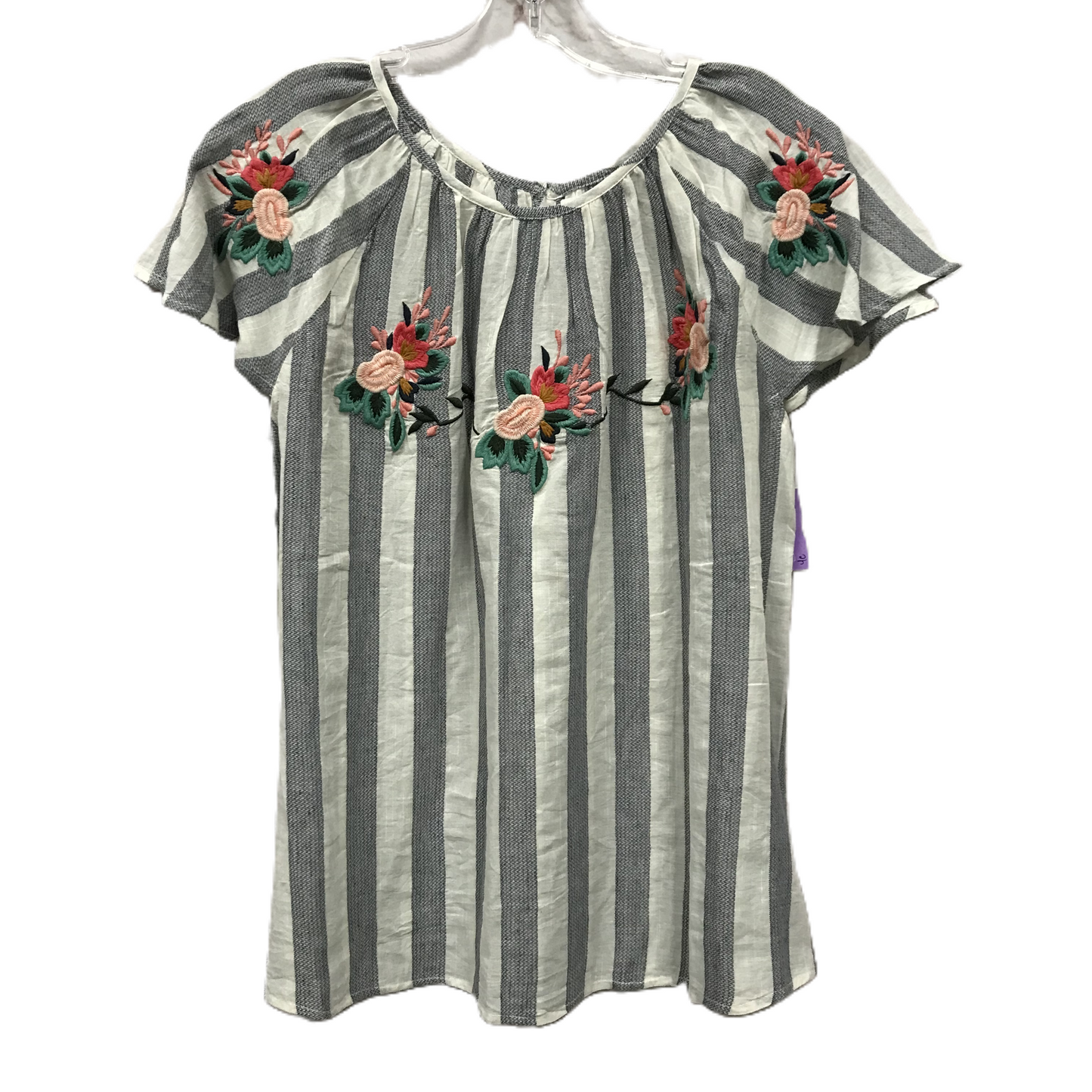 Grey Top Short Sleeve By Thml, Size: L