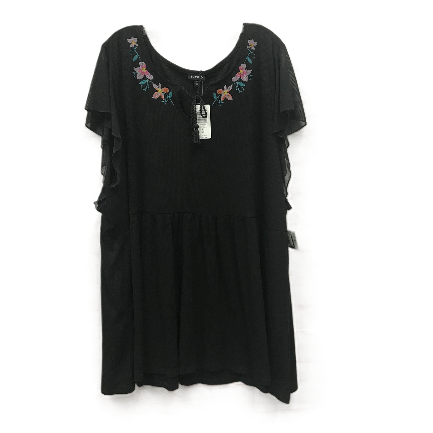 Black Top Short Sleeve By Torrid, Size: 6