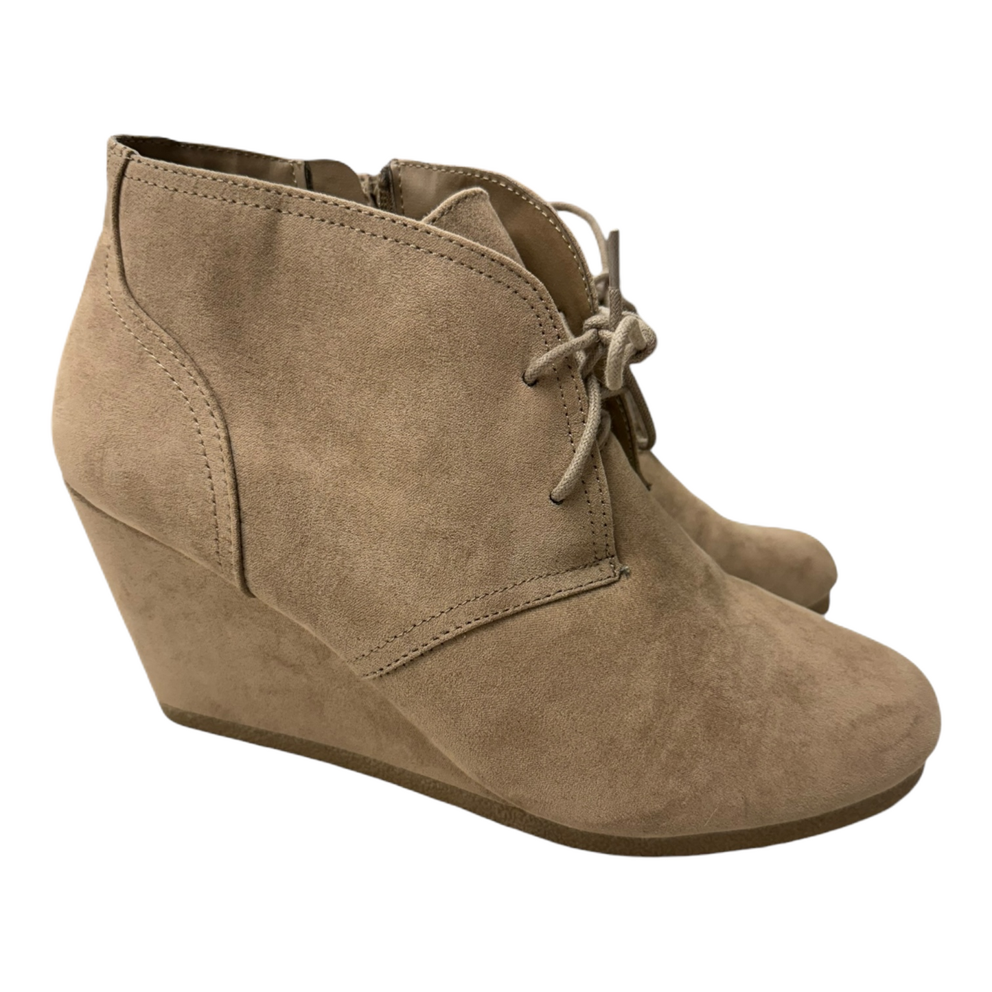 Boots Ankle Heels By universal thread In Tan, Size: 9.5