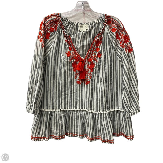 Top 3/4 Sleeve Designer By Kate Spade In Grey & Red, Size: L