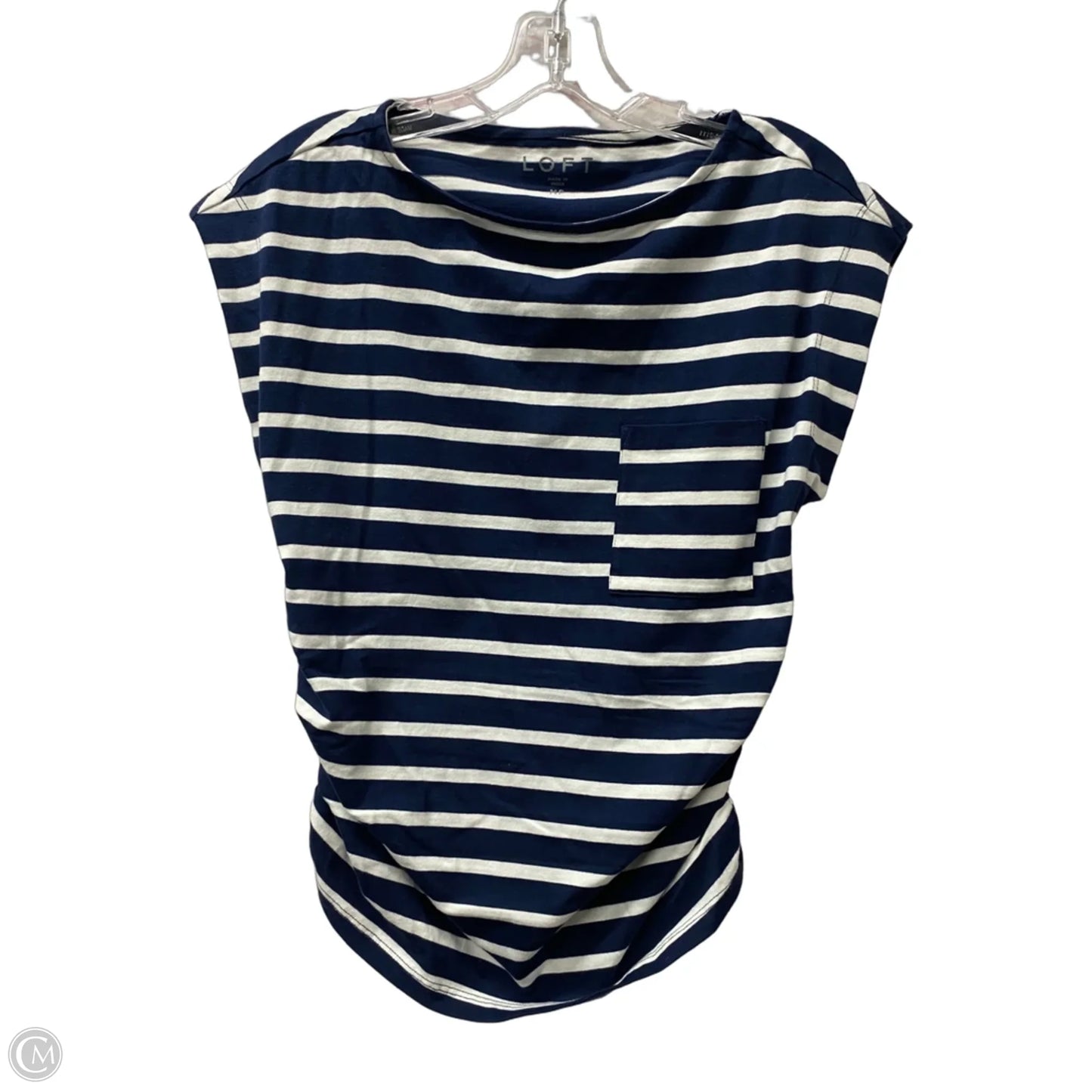 Top Short Sleeve By Loft In Blue, Size: Mp