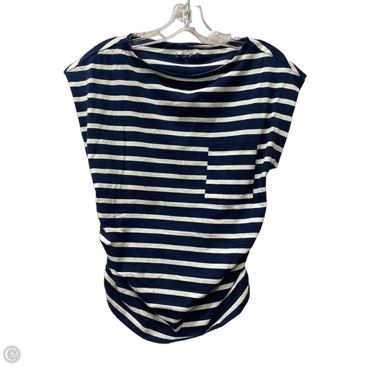 Top Short Sleeve By Loft In Blue, Size: Mp