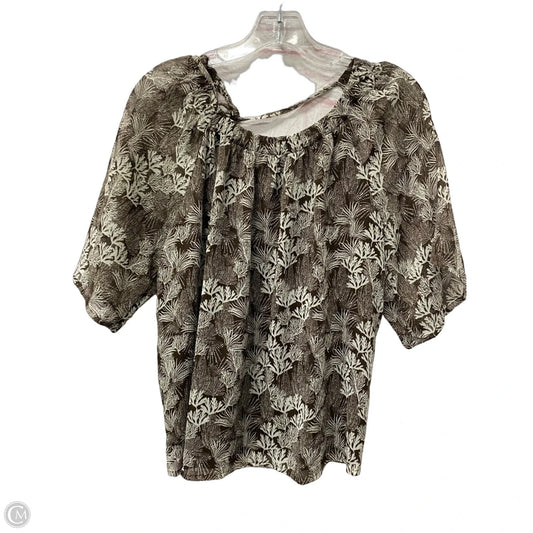 Top Short Sleeve By Loft In Brown, Size: S