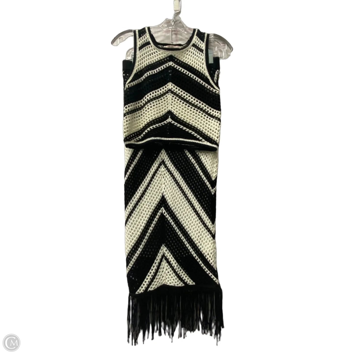Skirt Set 2pc By Willow & wind In Black & White, Size: M