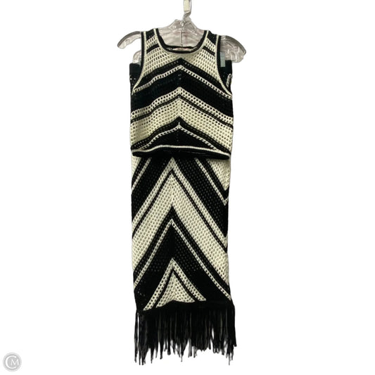 Skirt Set 2pc By Willow & wind In Black & White, Size: M