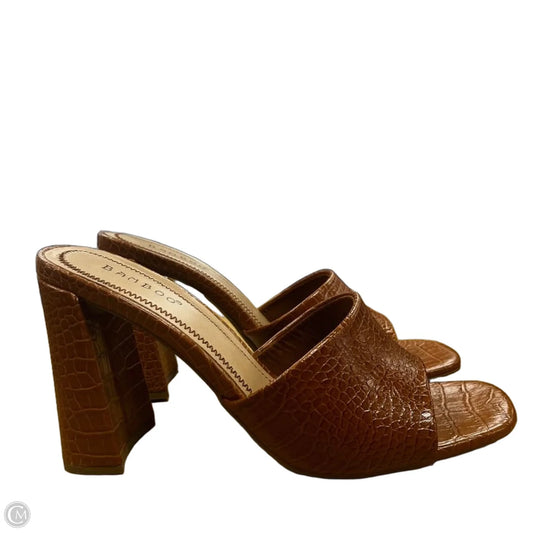 Sandals Heels Block By Bamboo In Brown, Size: 9