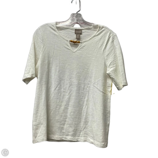 Top Short Sleeve By Chicos In White, Size: S