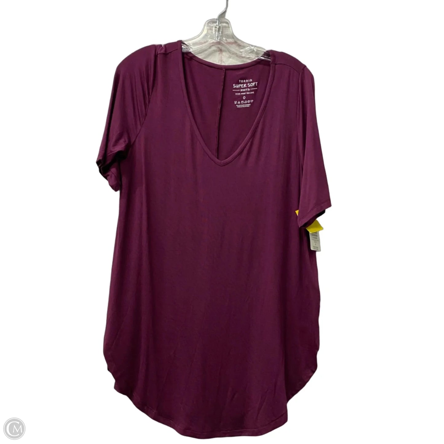 Top Short Sleeve Basic By Torrid In Purple, Size: L
