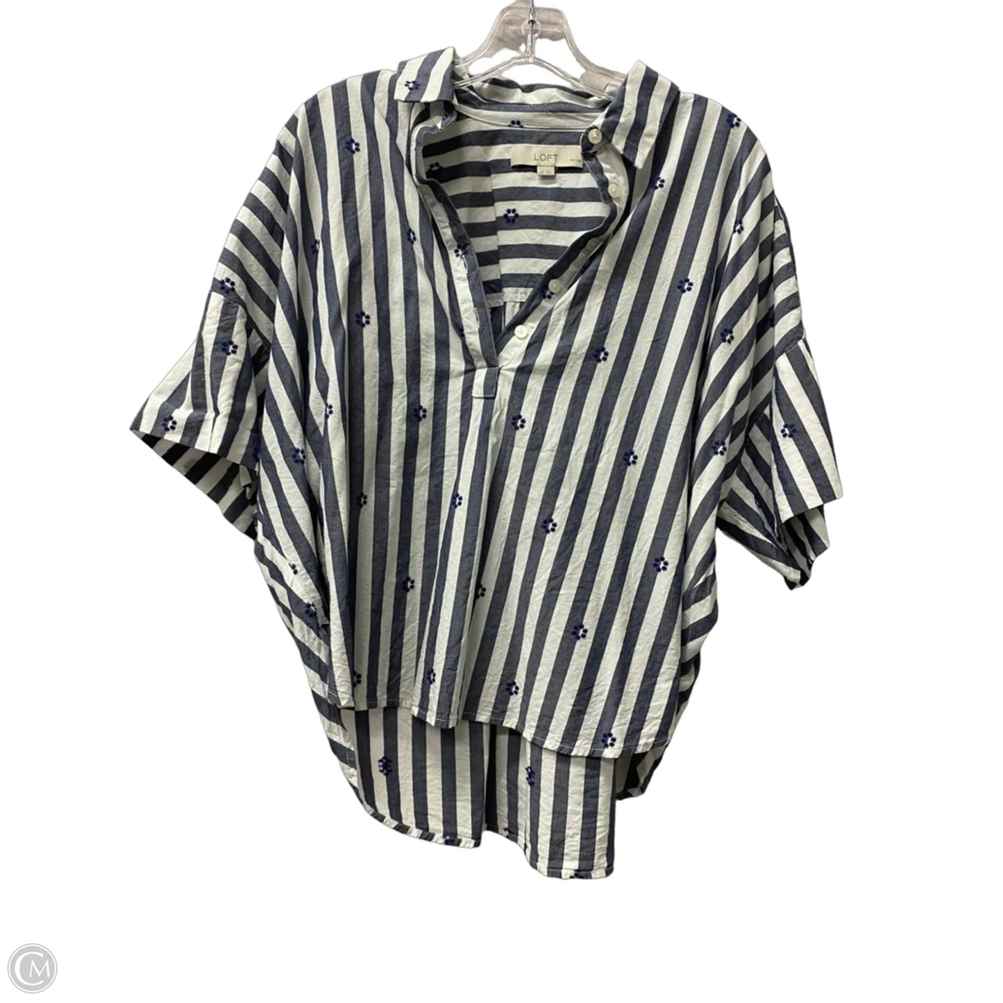 Top Short Sleeve By Loft In Blue, Size: Lp