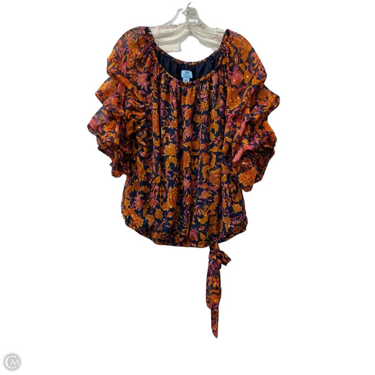 Top Short Sleeve By Cece In Orange, Size: Xl