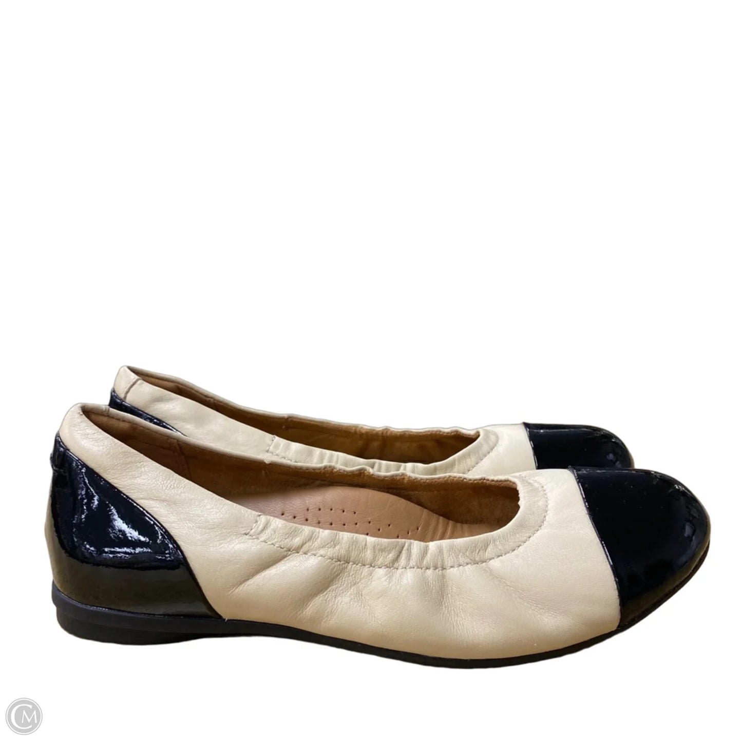 Shoes Flats By Clarks In Black & Cream, Size: 6.5
