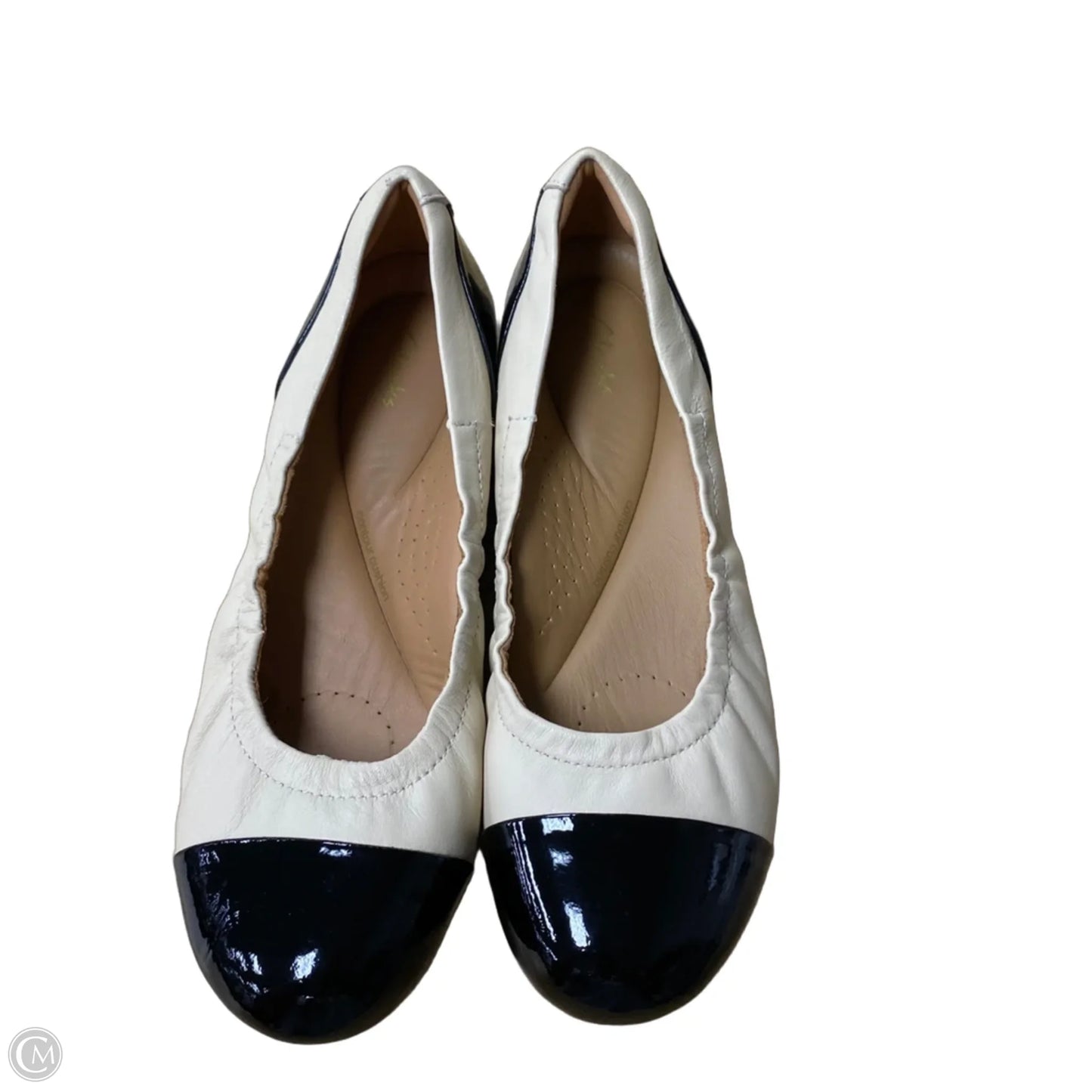 Shoes Flats By Clarks In Black & Cream, Size: 6.5