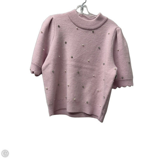 Sweater Short Sleeve By English Factory In Pink, Size: L