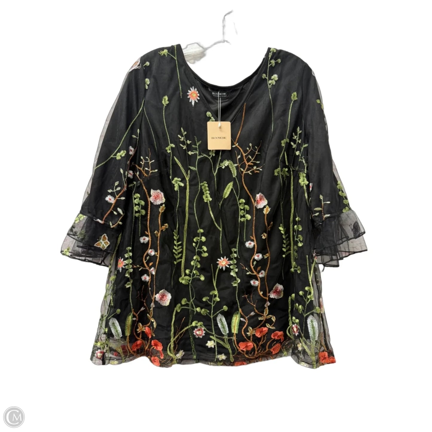 Top Long Sleeve By Bloomchic In Black, Size: 1x