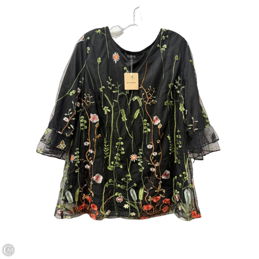Top Long Sleeve By Bloomchic In Black, Size: 1x