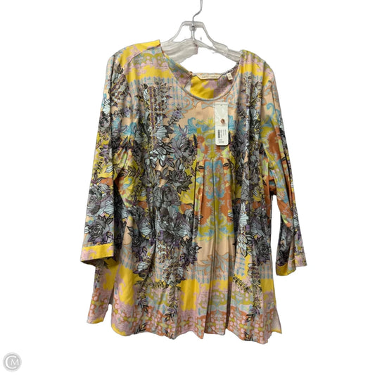 Top Long Sleeve By Soft Surroundings In Yellow, Size: 2x