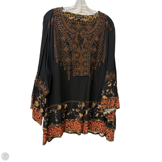 Top Long Sleeve By John Mark In Black, Size: 2x