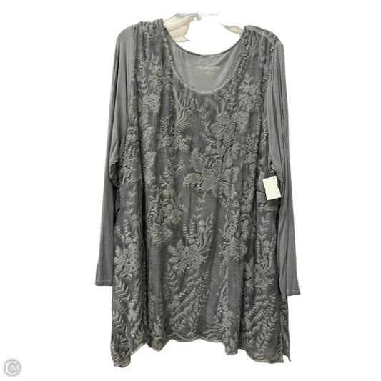 Top Long Sleeve By Soft Surroundings In Grey, Size: 2x