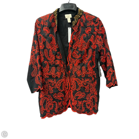 Blazer By Chicos In Black & Red, Size: Mp