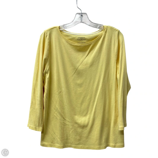 Top Long Sleeve Basic By Talbots In Yellow, Size: L