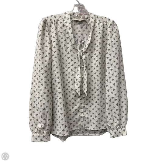 Top Long Sleeve By Loft In White, Size: M