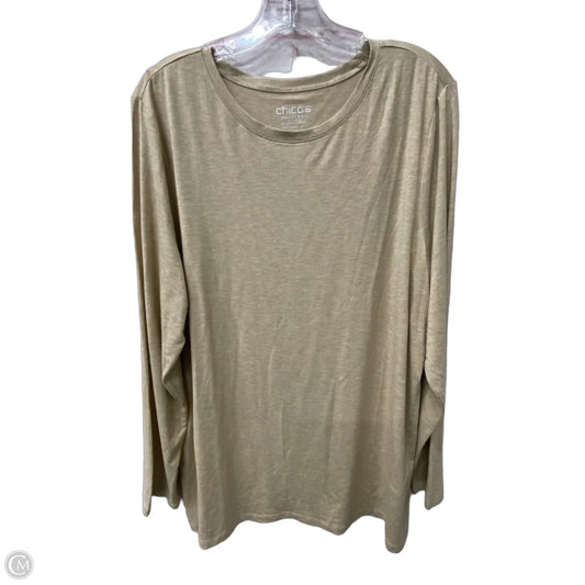 Top Long Sleeve Basic By Chicos In Tan, Size: 1x